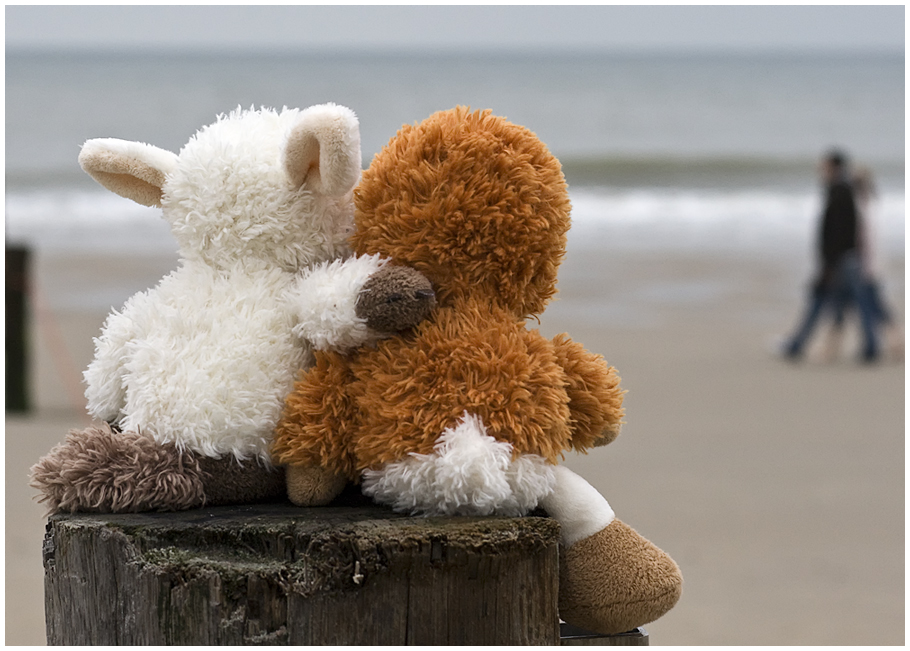 zwei Liebes-Pärchen am Strand ....