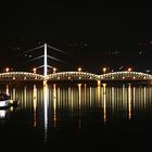 Zwei Linzer Donaubrücken bei Nacht