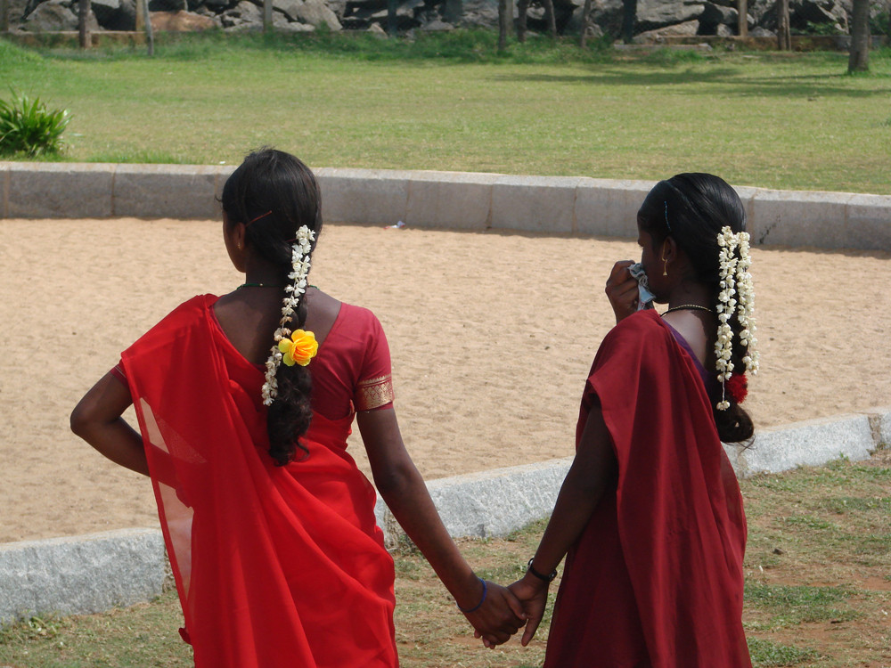 Zwei Mädchen in Tamilnadu