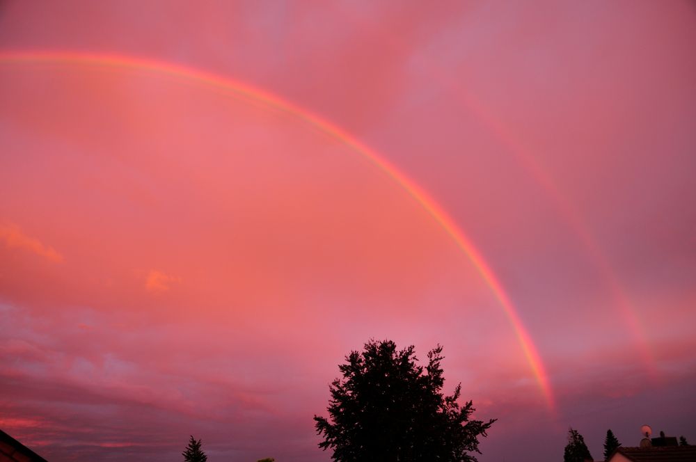 Zwei Regenbögen über Wesseling