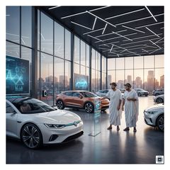 Zwei Römer kaufen ein e-Auto