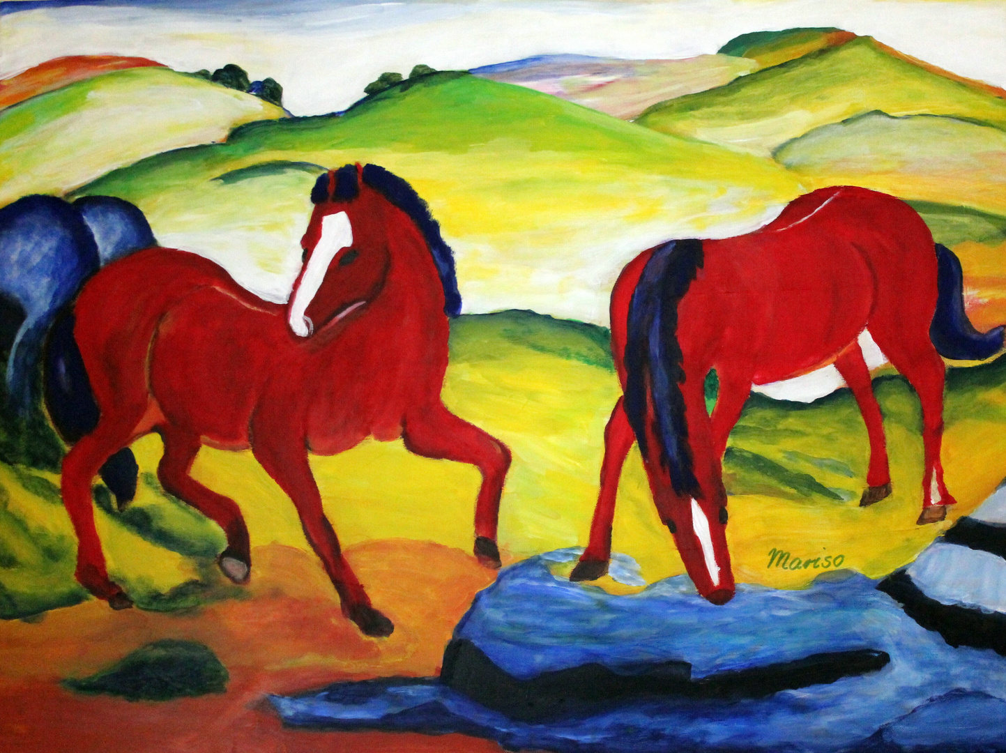 Zwei rote Pferde