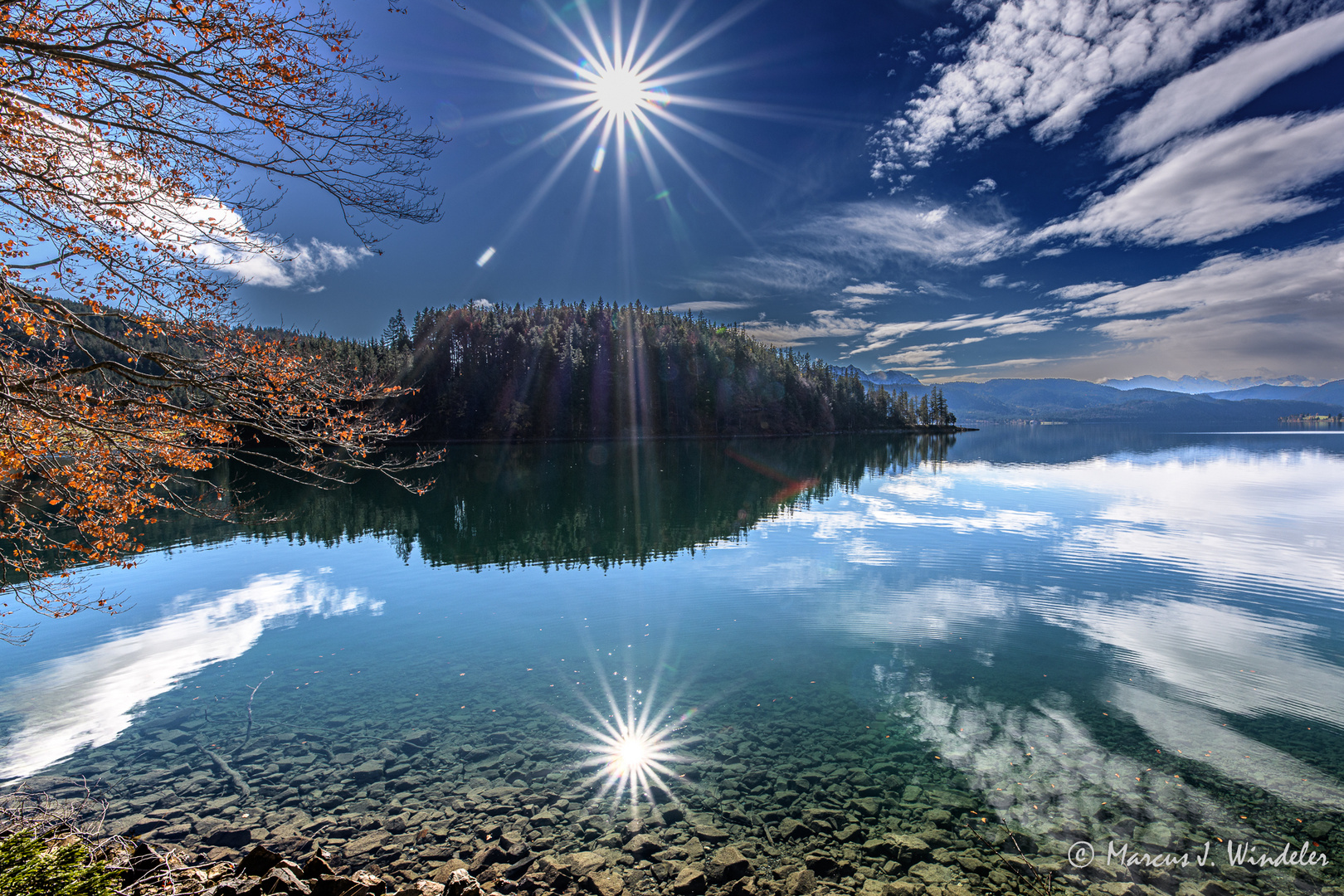 Zwei Sonnen am Walchensee