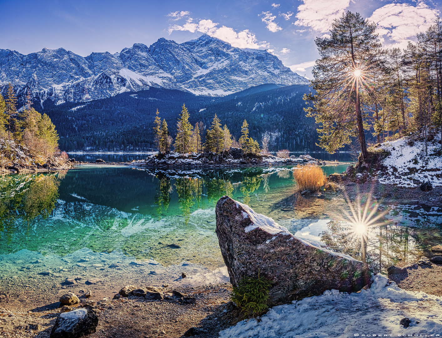 Zwei Sonnen für die Zugspitze.