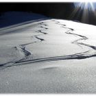 Zwei Spuren im Schnee