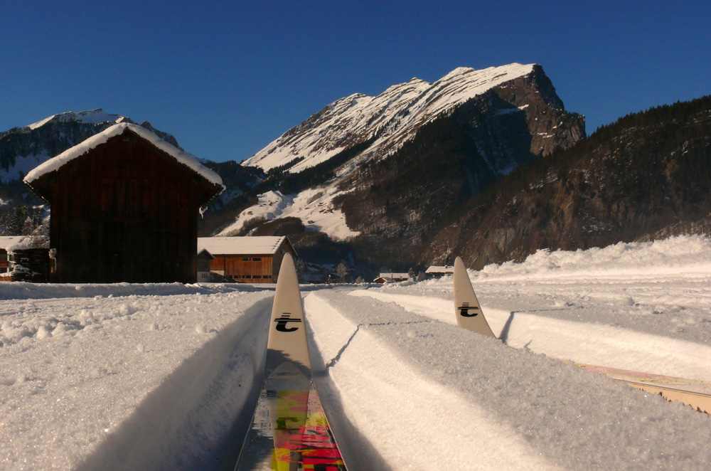 Zwei Spuren im Schnee