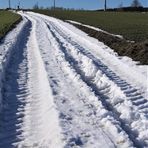 Zwei  Spuren im Schnee gehn allein auf weite Höh