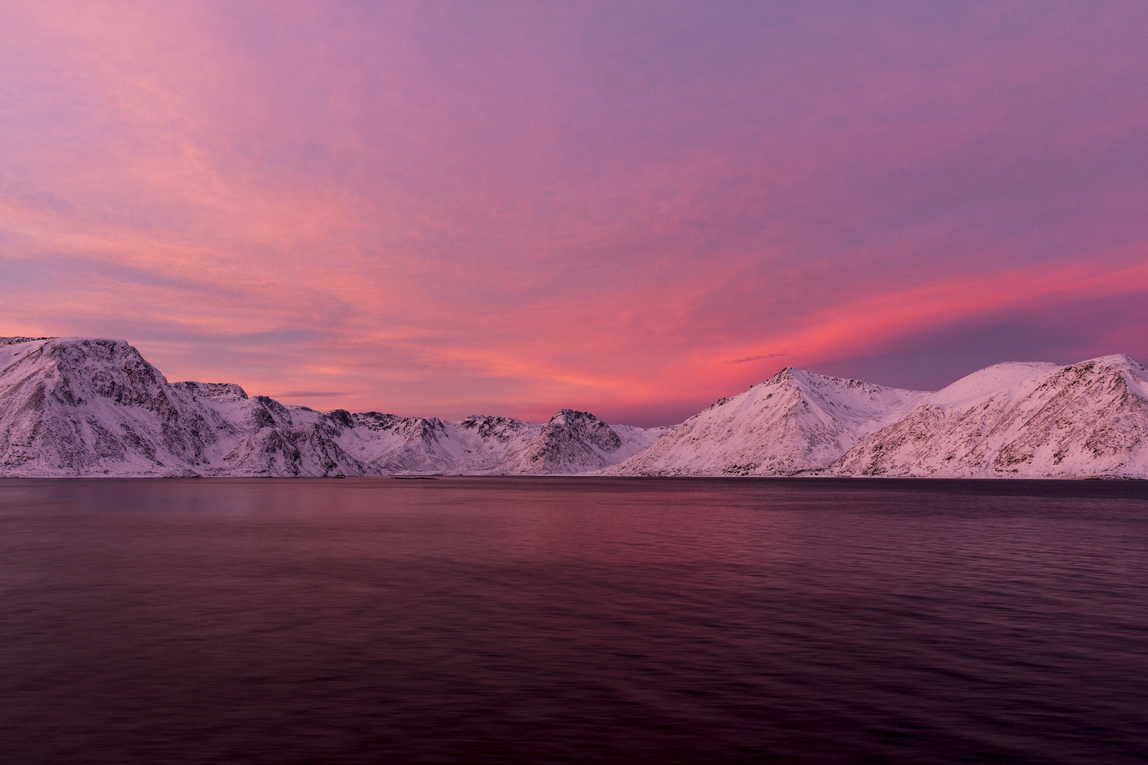 Zwei Stunden Sonnenuntergang in pink!