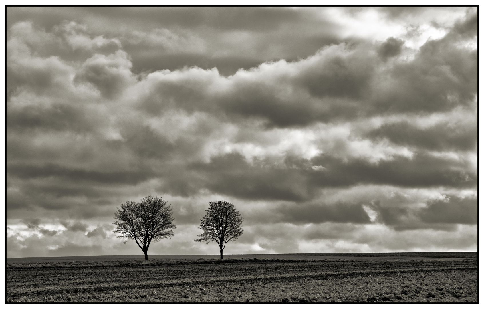 Zwei unter Wolken