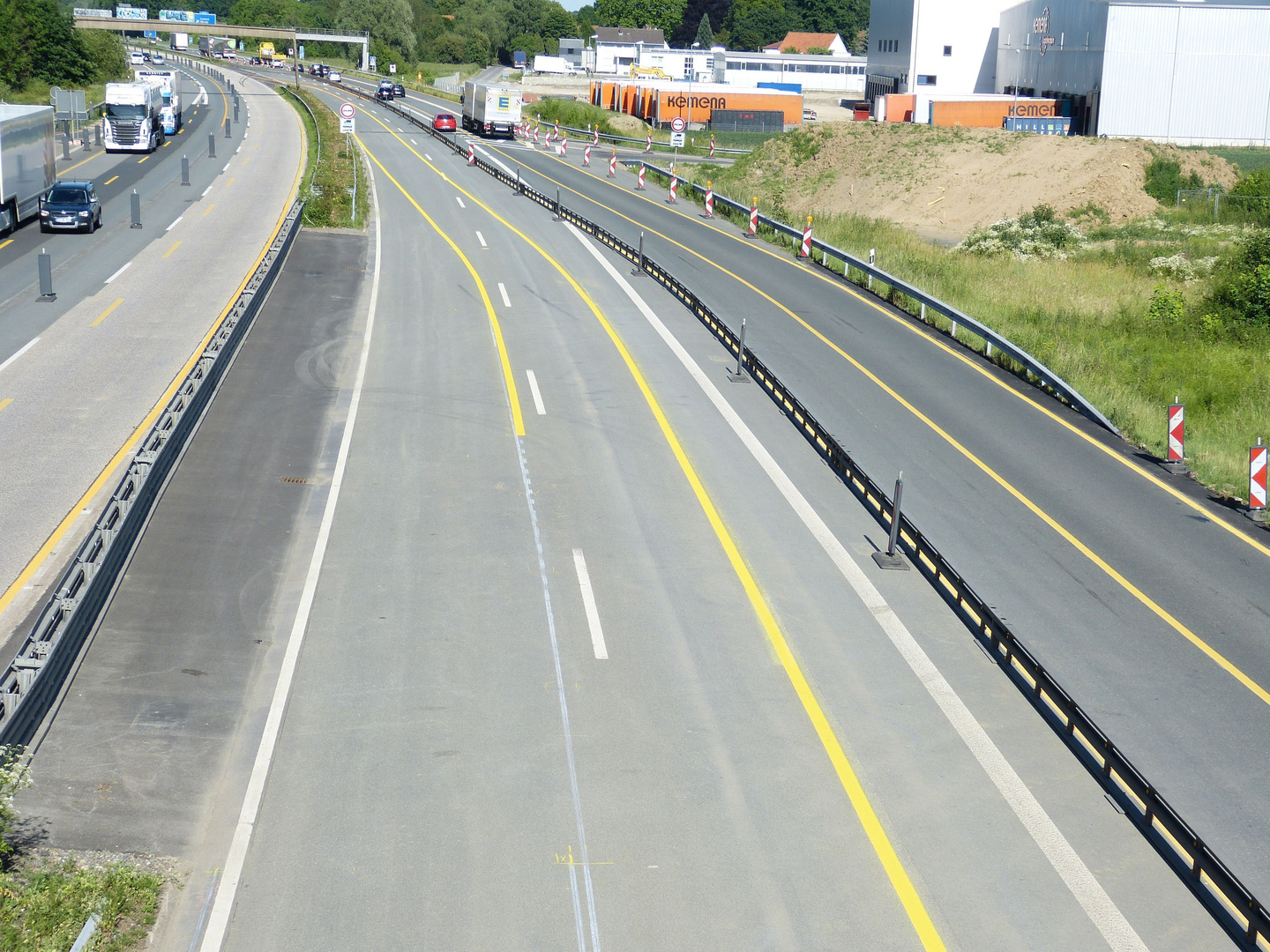 Zweite Fahrbahnverschwenkung von Bad Oeynhausen Richtung Osnabrück