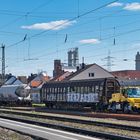 Zweiwege-Unimog beim Rangieren in Stockstadt