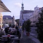 Zwickau Marktplatz mit Gewandhaus ( Rüstung) und  davor Rathaus