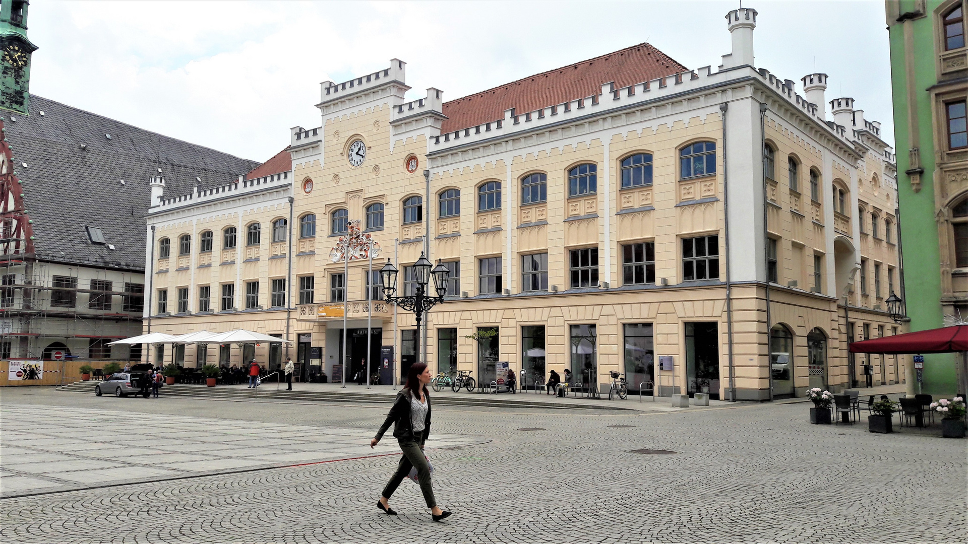 Zwickau :Rathaus +Teilansicht Gewandhaus