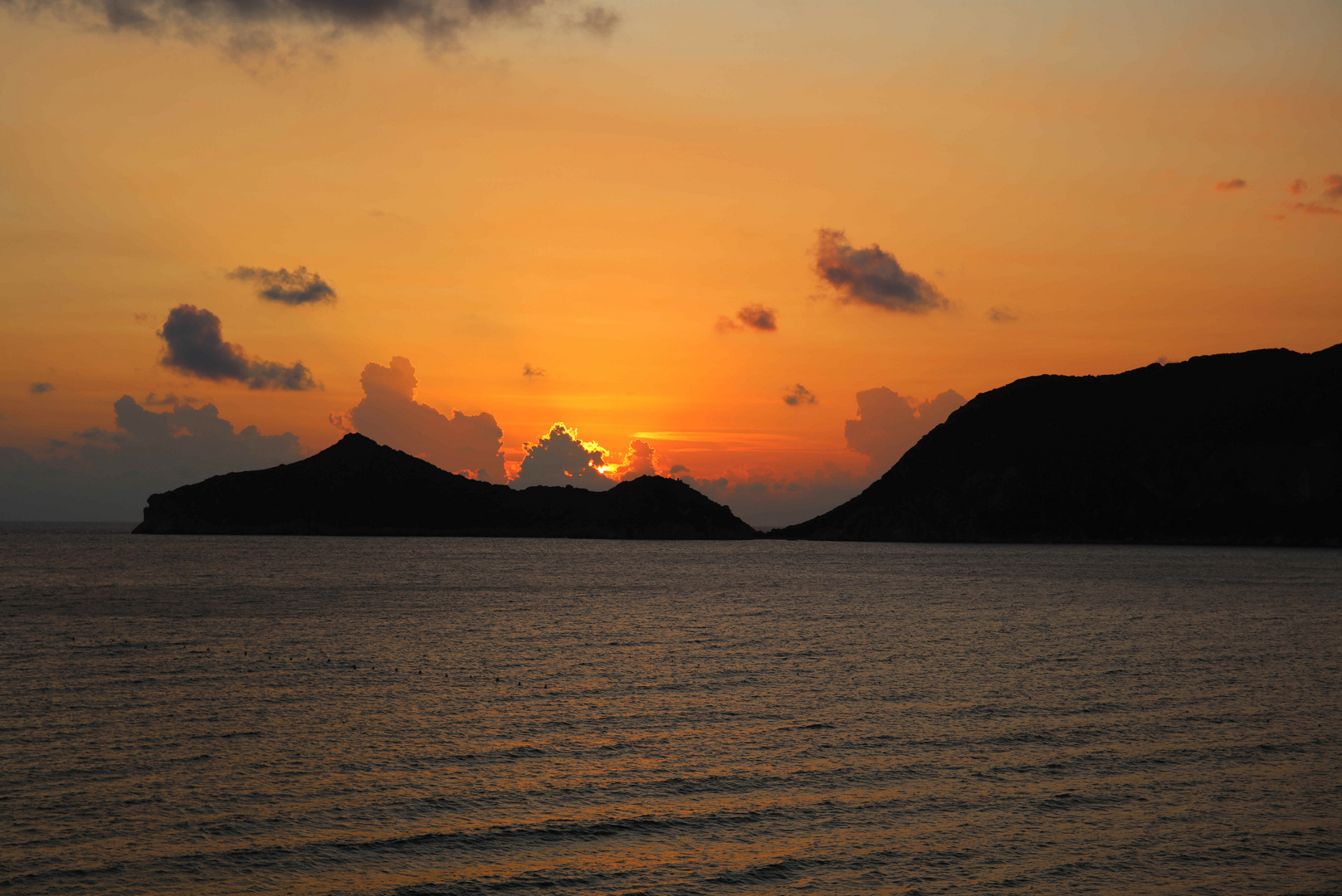 Zwillingsbucht bei Sonnenuntergang