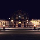 Zwinger bei Nacht im Schnee