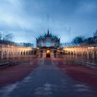 Zwinger bei Nacht und schlechtem Wetter